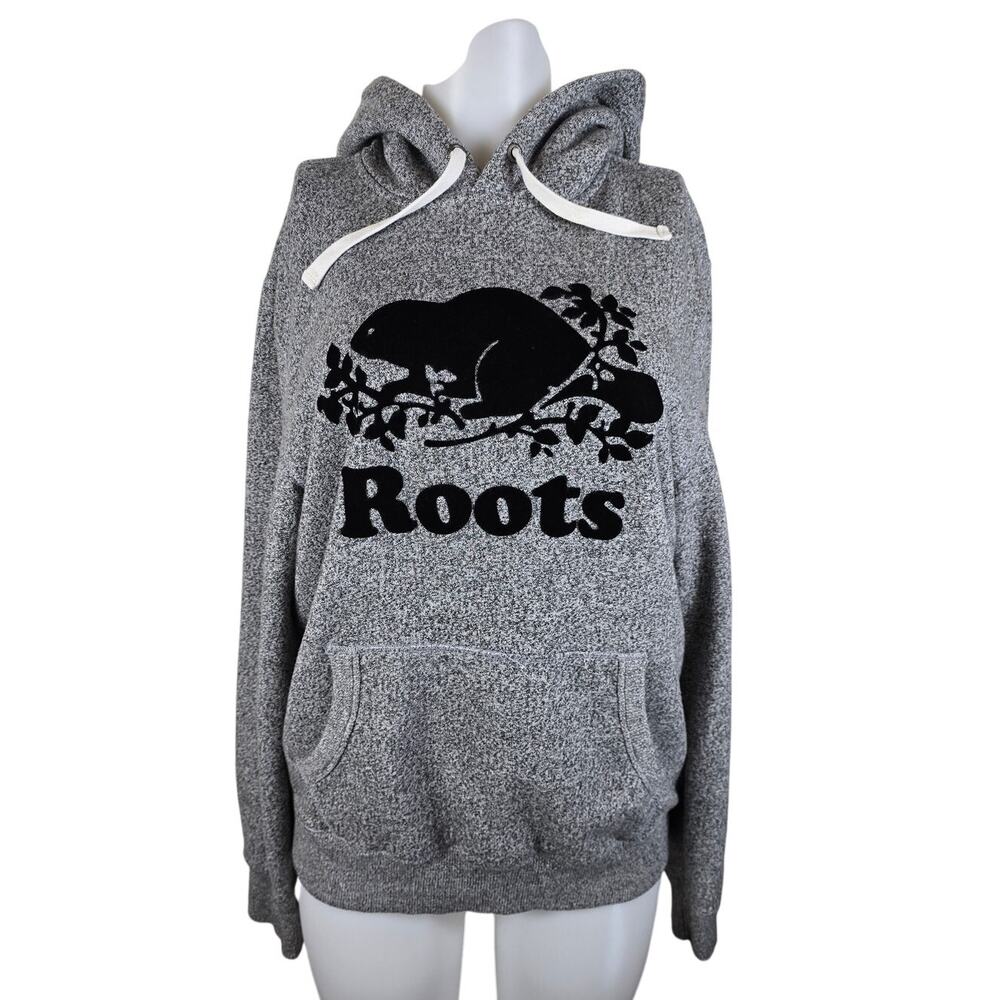 Roots Canadian Athletic Heathered Gray Hooded Sweatshirt Women's Jacket S